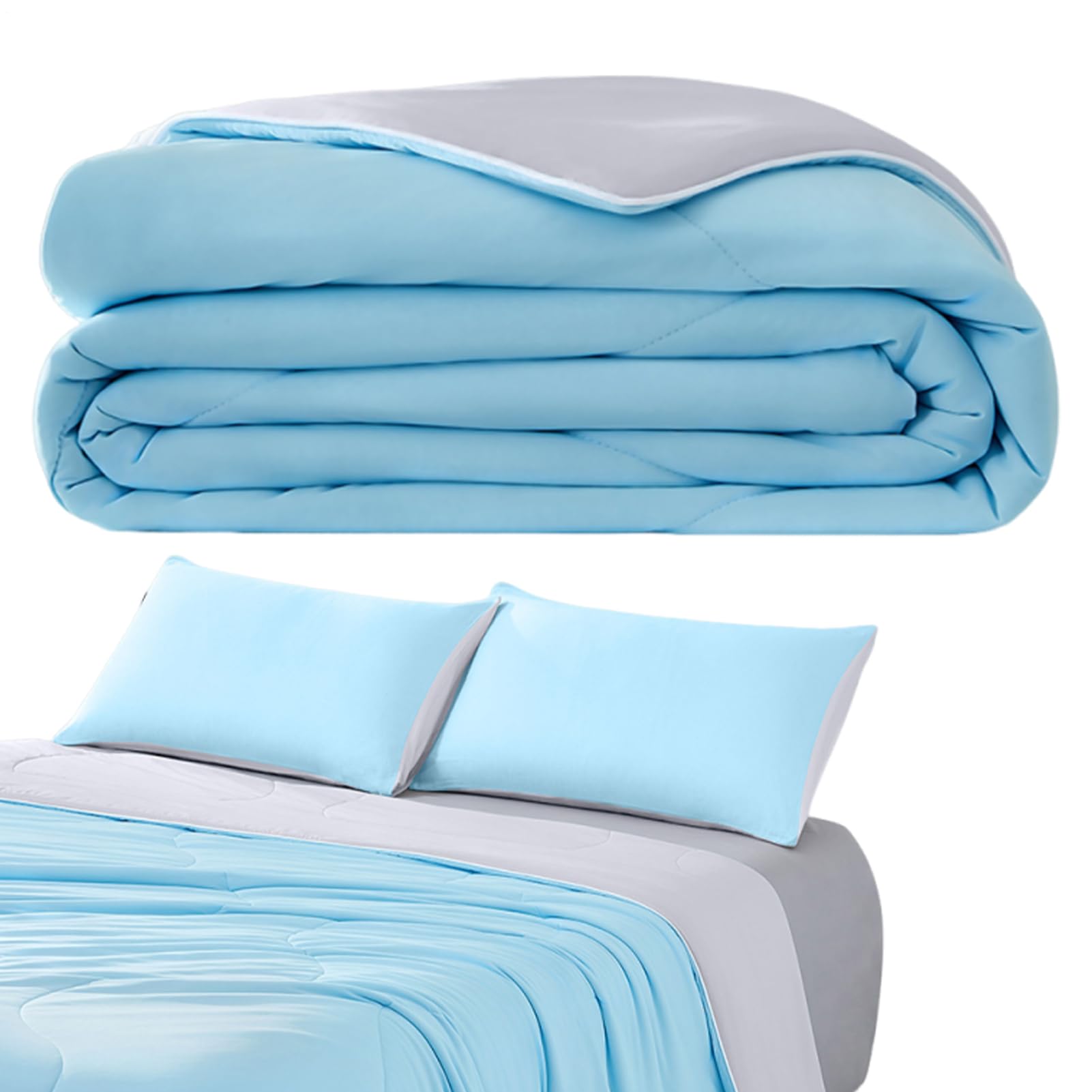 Couette double face toutes saisons légère pour nuits chaudes et voyage