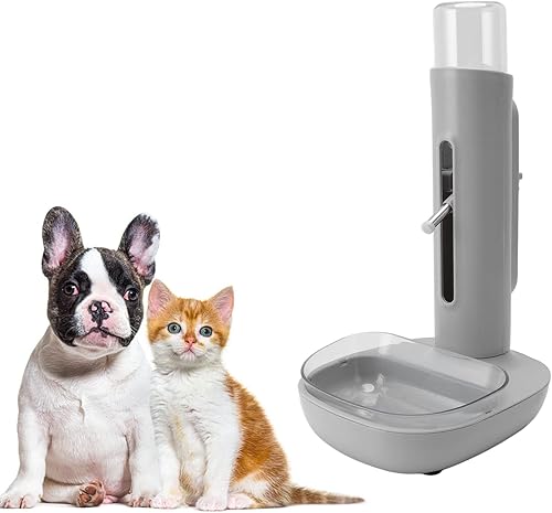 GLOGLOW Cuenco dispensador de agua para mascotas, alimentador de alimentos de agua para perros, botella de 16.2 fl oz, evita el deslizamiento para
