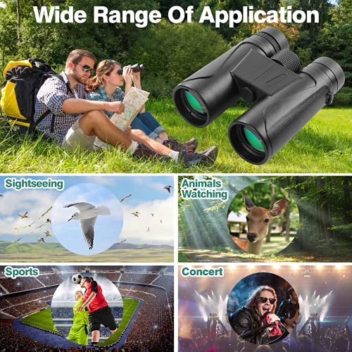 Fernglas 12x42 HD Nachtsicht, Hochleistungs Ferngläser mit großer Reichweite Wasserdichtes Anti-Beschlag-Prisma BAK4 FMC… – Bild 8