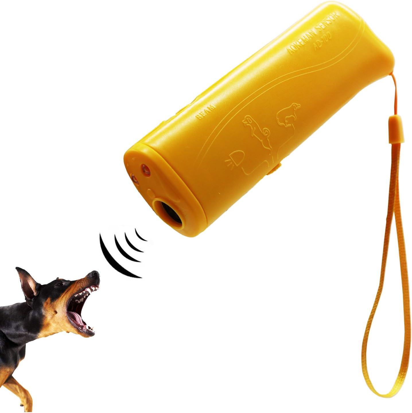 Ruri's Ultrasonic Dog Repeller and Trainer Device 3 in 1 Anti Barking Stop Bark Control and Trainer with LED Flashlight