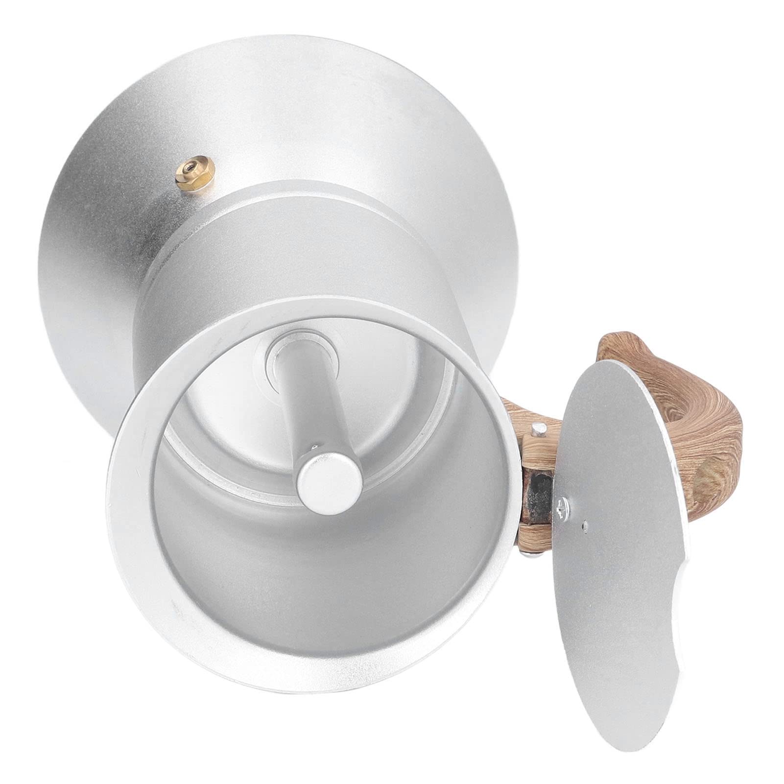 Caffettiera a fornello, Caffettiera italiana, Pentola professionale in metallo con struttura in acciaio inossidabile e alluminio, per fornelli elettrici a gas a induzione, Argento (300 ml)