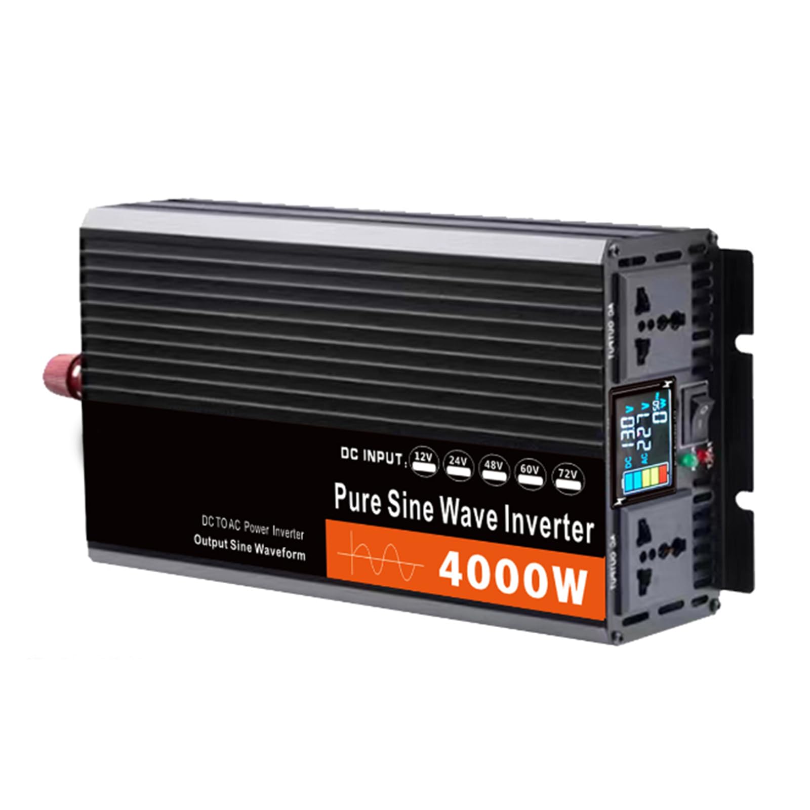 Onduleur sinusoïdal pur 4000W convertisseur basse fréquence 12V 220V écran LCD