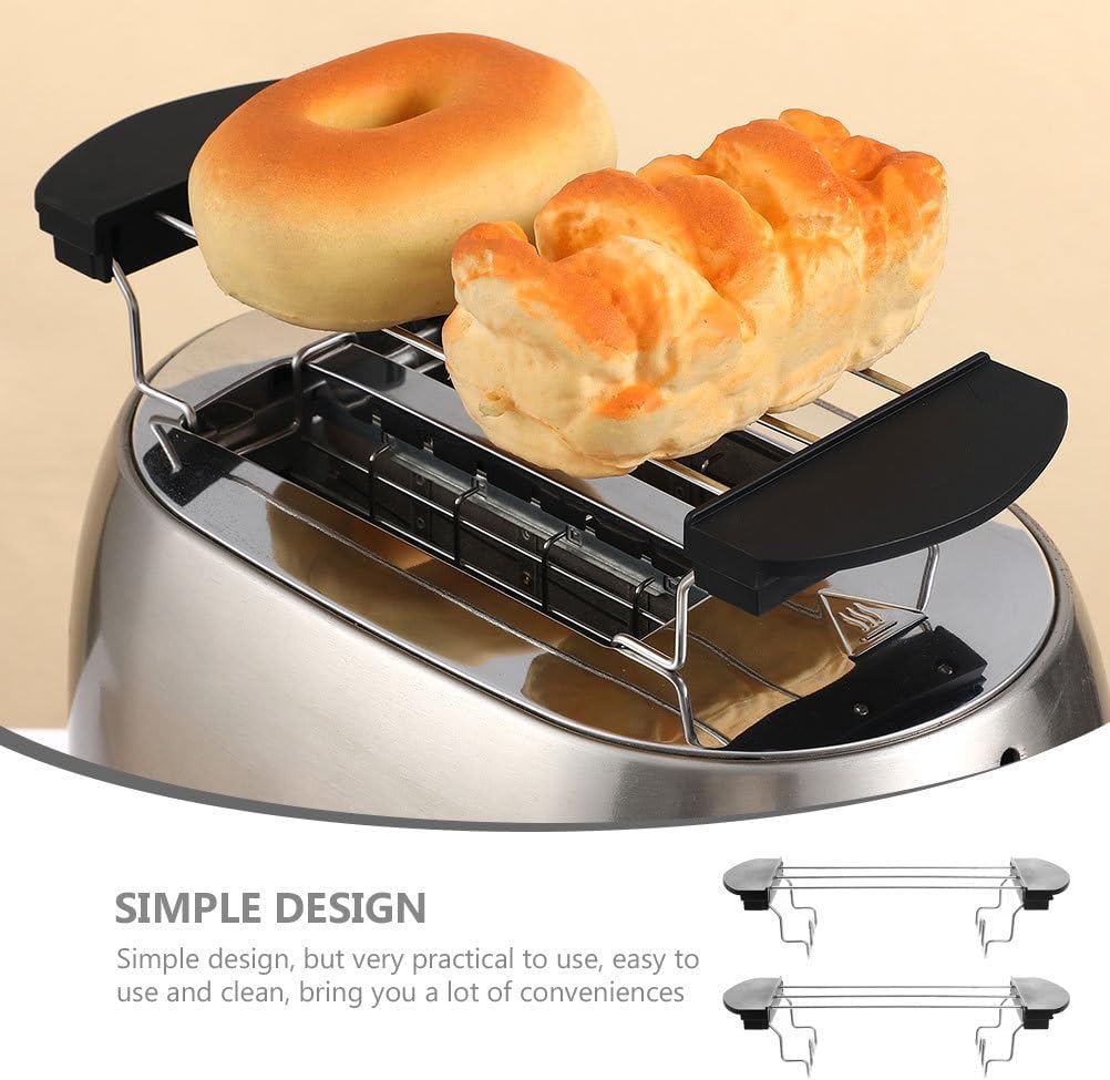 2 pack Toast Rack Stainless Steel Toaster Oven Rack Replacement Sandwich Warming with Handles 10.23 X 3.62 X 0.78 in for Toaster Accessories