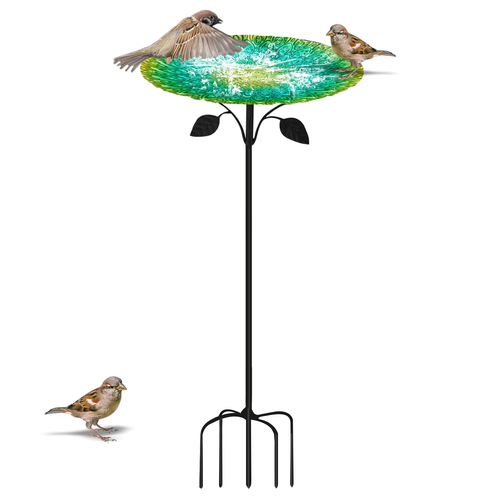 Abreuvoir pour Oiseaux sur Pied - 83 cm, avec Socle à 5 Branches, Mangeoire Oiseaux Exterieur Décoration pour Jardin