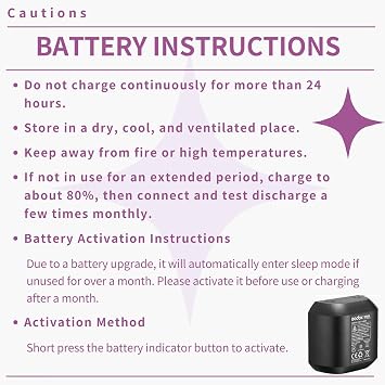 Godox WB400P Battery for Godox AD400Pro Flash,2024 Upgraded Version, AD400 Pro Battery, Upgraded Improved Version with Activation Button and Software Optimization (WB400P)