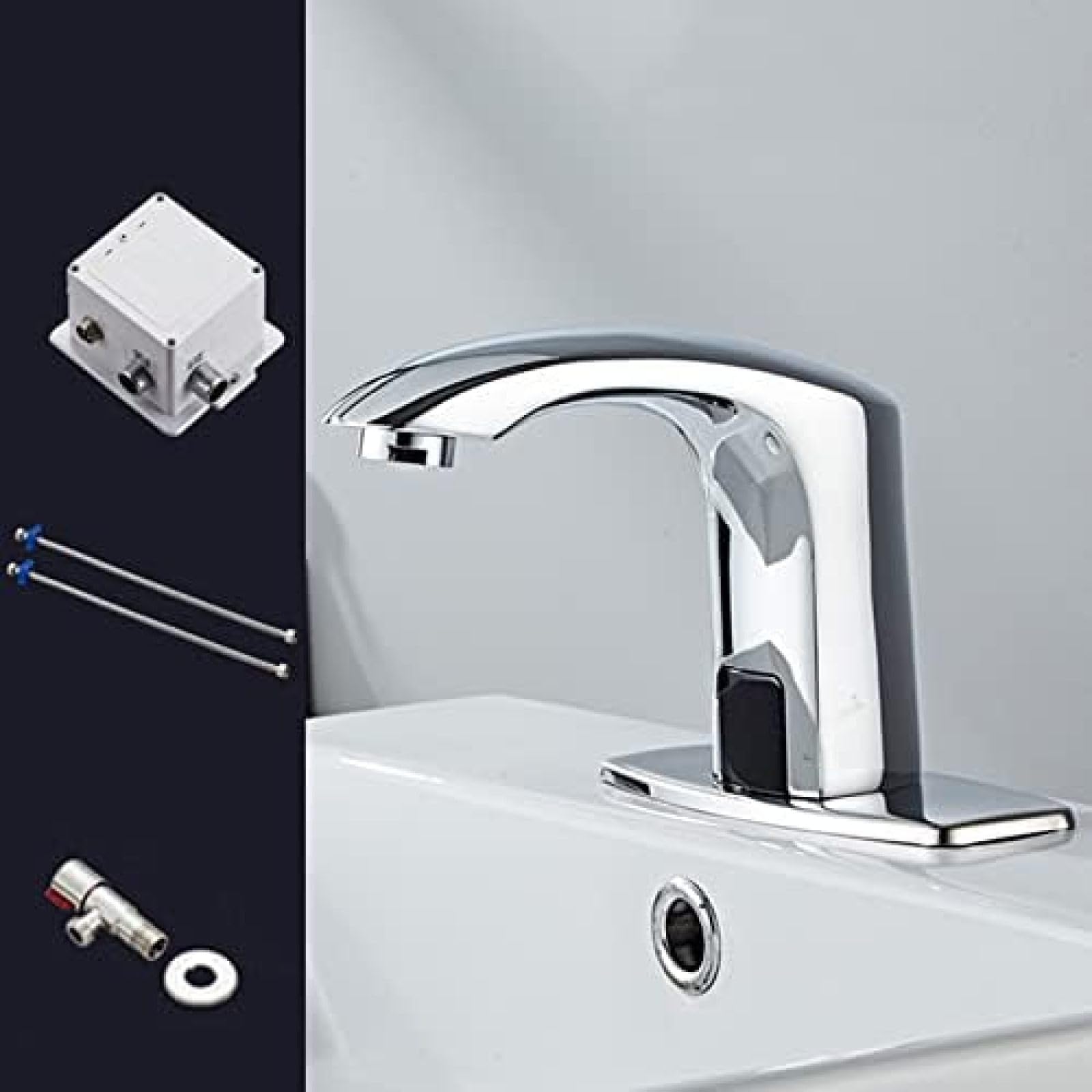 Automatic Sensor Mixer Tap Touchless Tap Chrome Mixer Tap Bathroom Sink Sensor Taps For Wash Basin Mixer Tap Bathroom Sink, Cold Water Tap,Hot And Cold Water