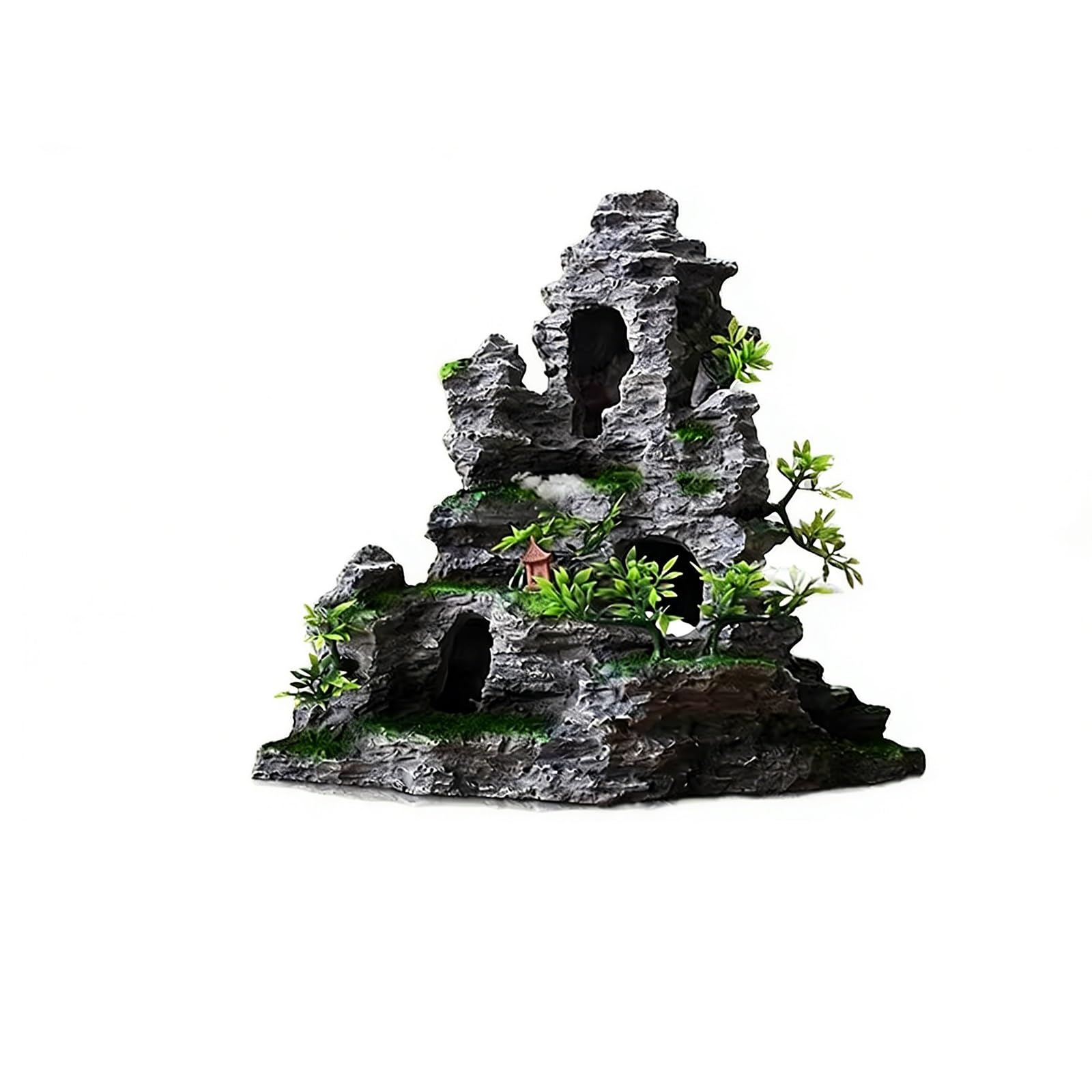 Decorazione per acquario, decorazione ciotola per pesci, facile da installare, mini parete di roccia per Betta, ciclidi, nascondiglio, grotta, nascondiglio per granchi (26 cm)