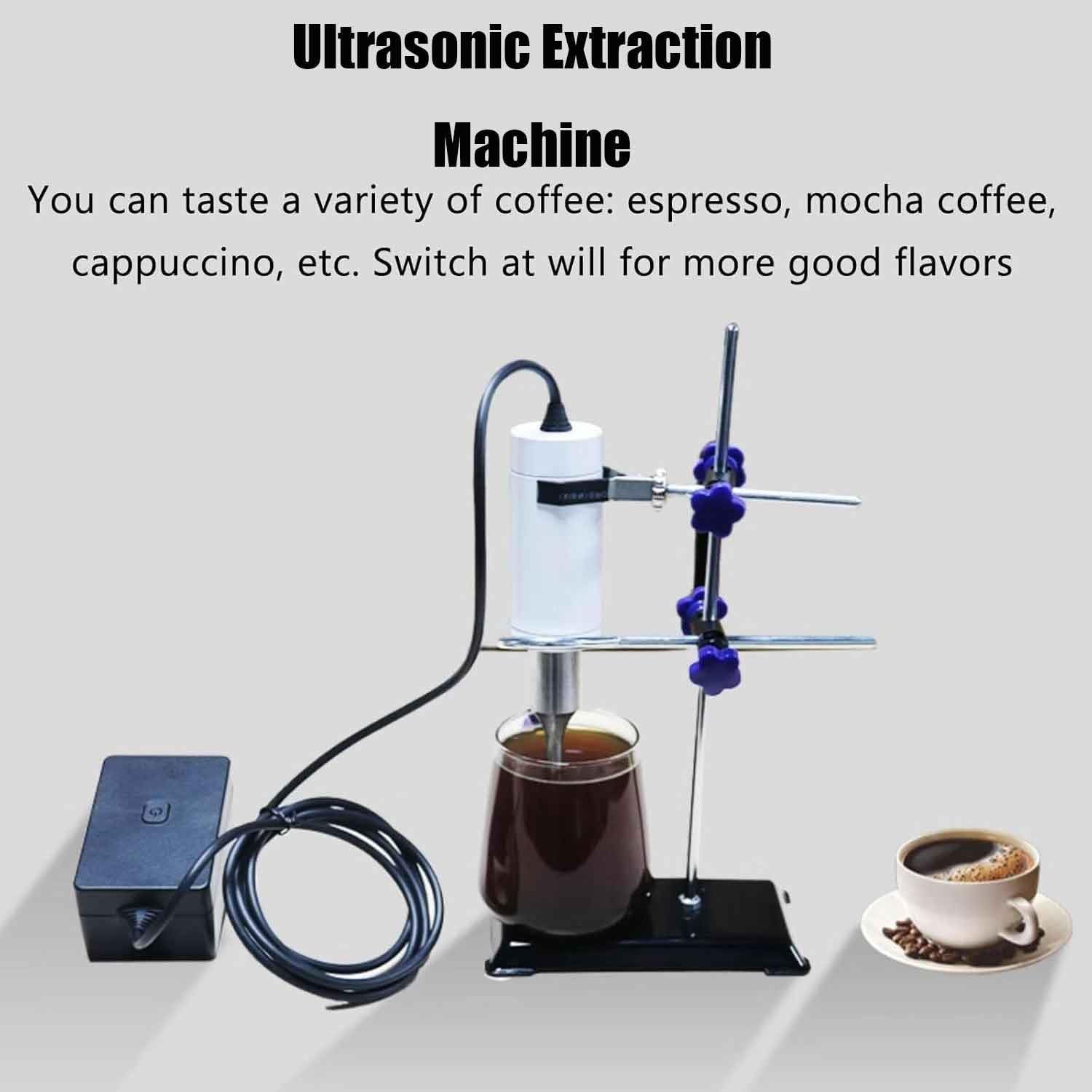 Homogeneizador ultrasónico de mano de 80 W para procesamiento de líquidos, 250 ml con soporte y sonda de 8 mm para interrupción y mezcla de células