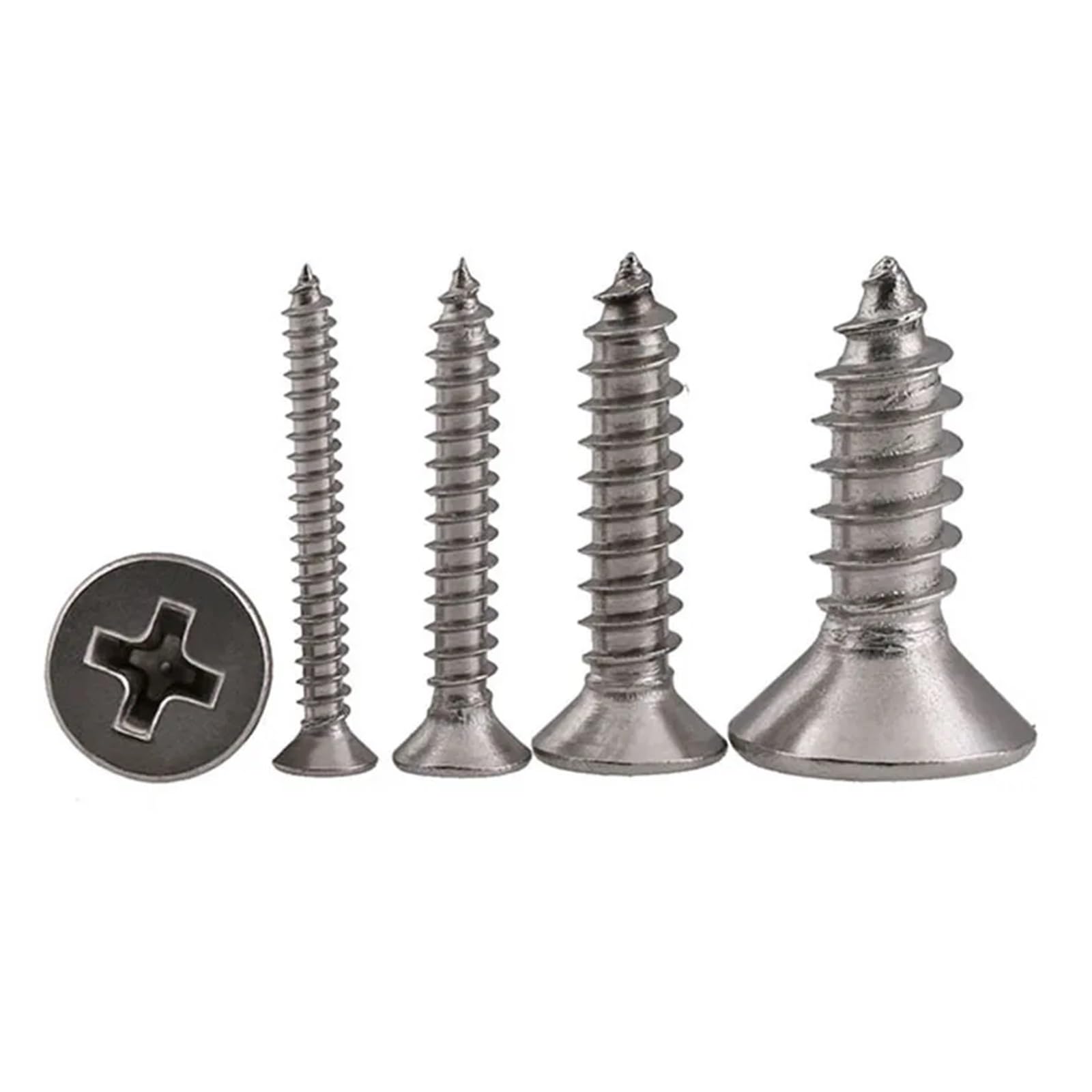 20 tornillos, M4, M5 316 de acero inoxidable con cabeza avellanada en cruz, tornillos planos DIN 7982 ISO 7050 (M5, 12 mm)
