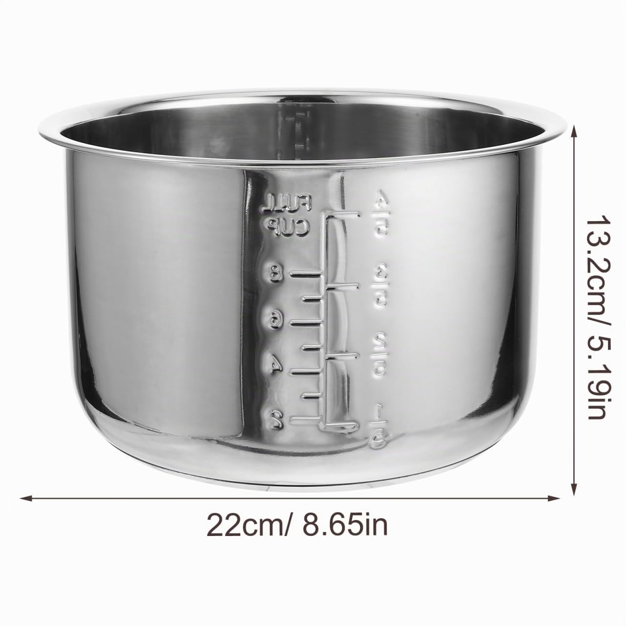 Alipis Arrocera y Excelente Transferencia de Calor Acero Inoxidable de 4l Olla Interior Reemplazable para Suministro de Reemplazo de Cocina Eficaz