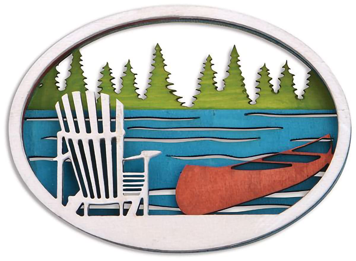 Cape Shore Laser Cut Wood Magnet Lake Scene for Kitchen Office or Organizing Decorating Home Decorative Gift