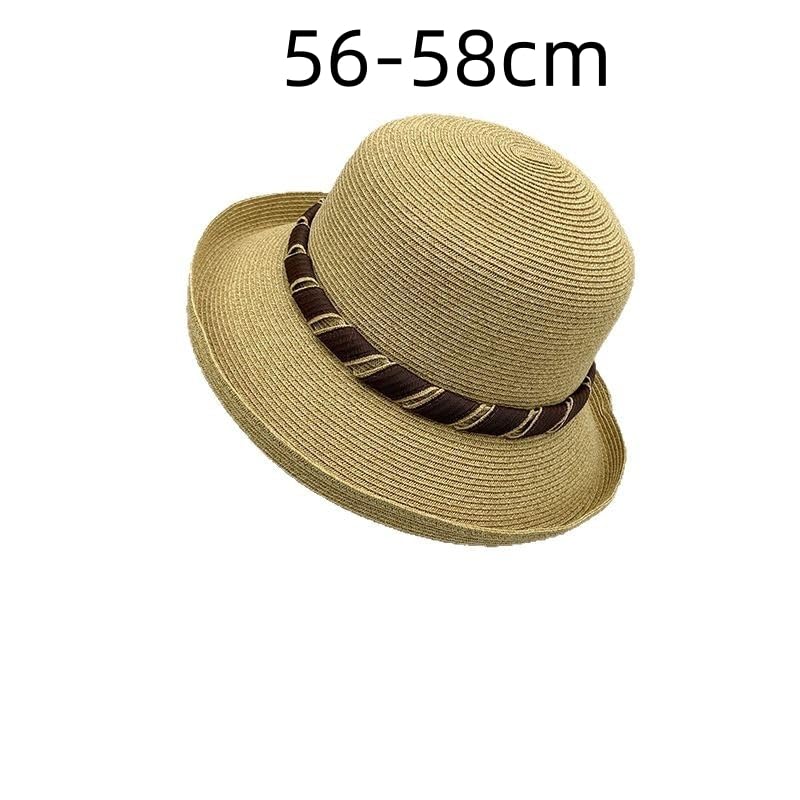 Sombrero de Paja para Mujer,ala Enrollable,Plegable,para Playa,Viajes,Vacaciones de Verano,Suave,Ligero y Transpirable