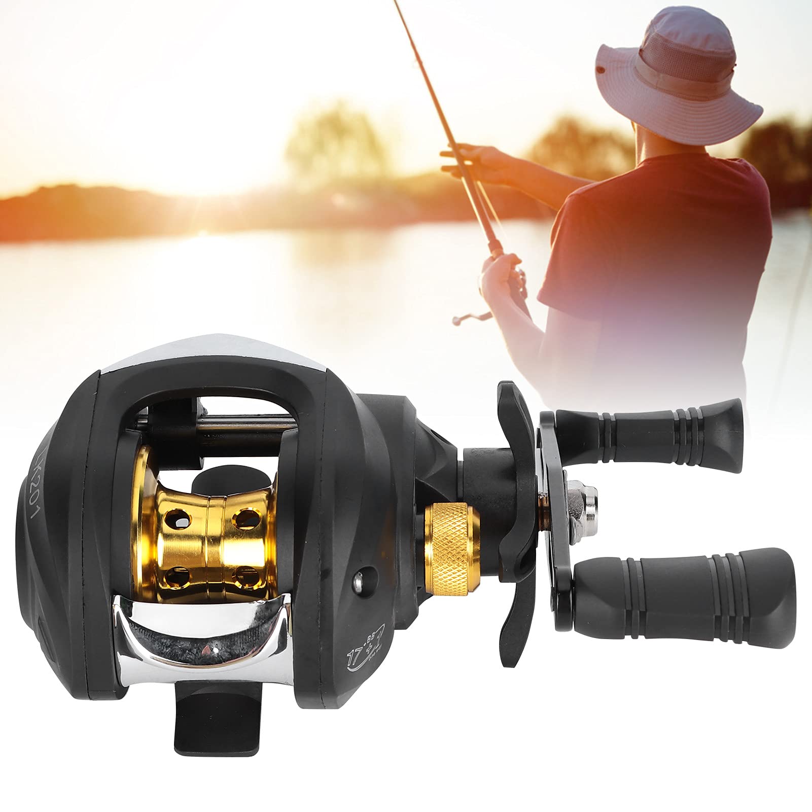 Baitcast Rolle, Angelspule, 7,2:1 Hochgeschwindigkeits-Baitcasting-Rolle Wassertropfenrad Angelrollen Multirolle Angeln für das Süßwasser- und Salzwasserfischen