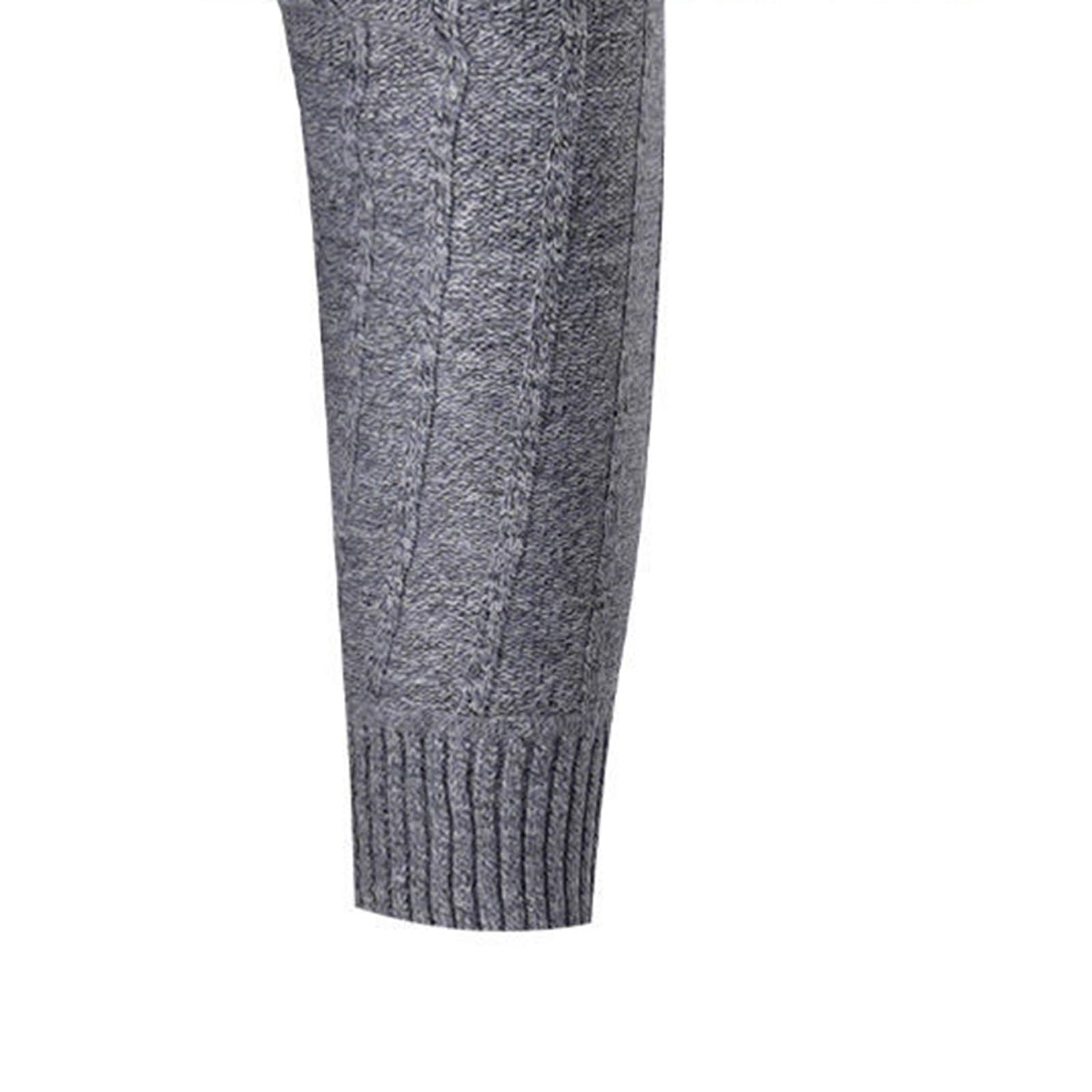 Generisch Jersey de punto para hombre, suéter de trabajo con cremallera, cuello en V, cuello alto, jersey de invierno, cremallera 1/4