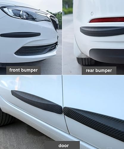 Miniatura 6 de Paquete de 4 tiras protectoras de parachoques de automóvil, protector de parachoques delantero y trasero para tiras anticolisión, protector
