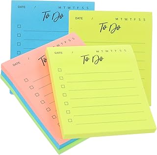 FUNOMOCYA 6Pcs Notas Fluorescentes Scrapbook Adesivos Coloridos Notas Pegajosas Bloco De Notas De Escritório Almofadas De Memorando De Escritório Almofadas De Papel Rasgável Almofadas De