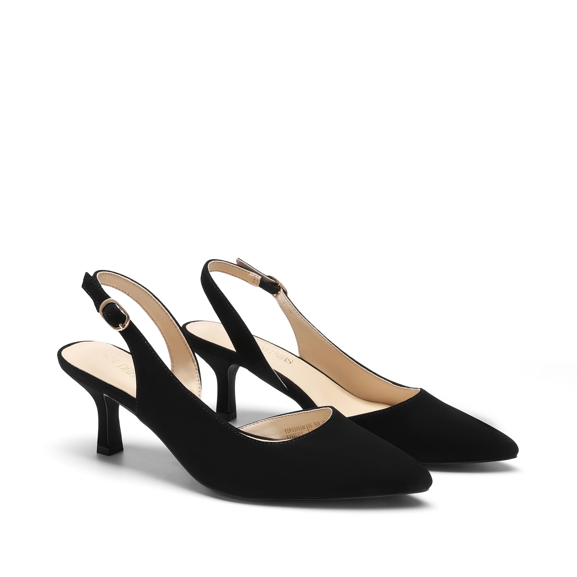 DREAM PAIRS Damen Kitten Heels Slingback Pumps Spitzzehen Niedrige Schuhe