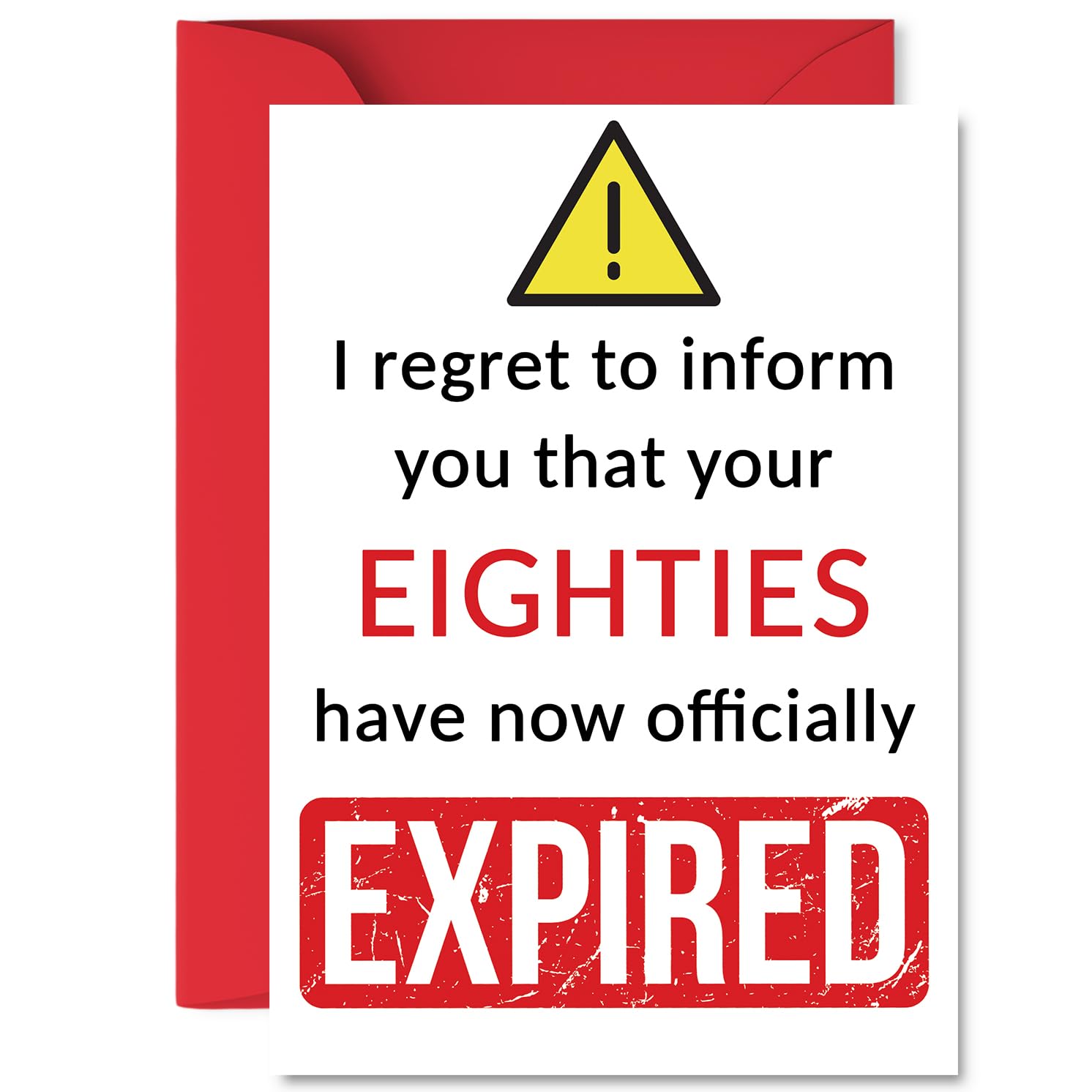 Funny 90th Birthday Cards for Men Women - Your Eighties Have Expired - Happy Birthday Card for Him Her Great Grandad Grandpa Grandma Granny, A5 Banter Joke Humour Bday Greeting Cards Gift