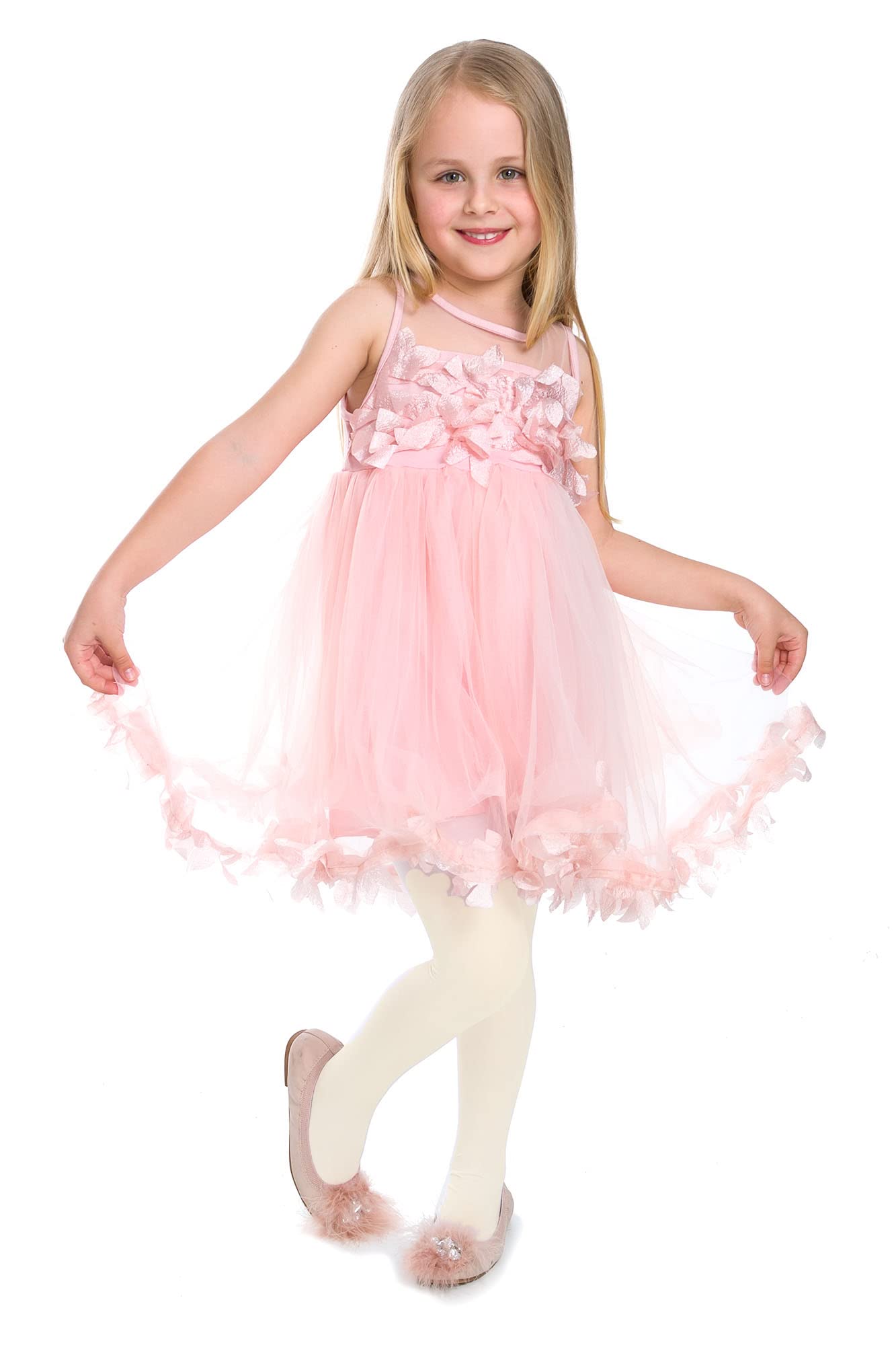 hi!mom Girls Plain Microfiber Opaque Tights 50 Den Kids Soft School Uniform Pantyhose Ecru 5/6 Years ZUZA