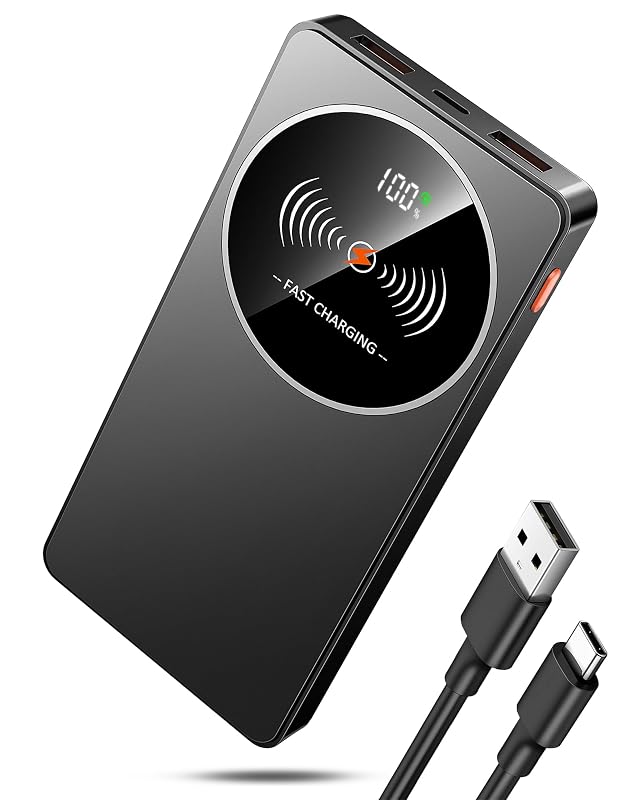Portable Charger 10000mAh 22 5W Power Bank Fast Charging Slim 3A USB C In Out Battery Pack for