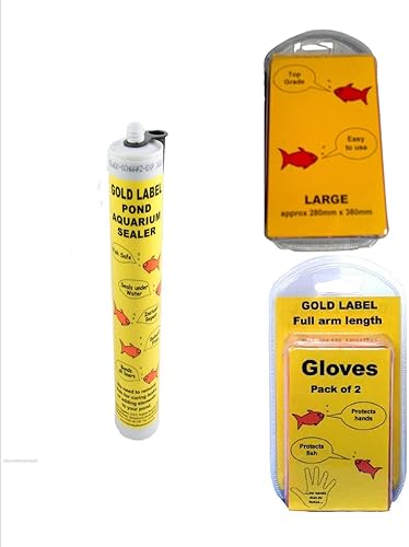Kit de reparación de fugas y parches para estanque de peces Koi de jardín de agua, incluye sellador submarino Huttons Gold Label, parche para