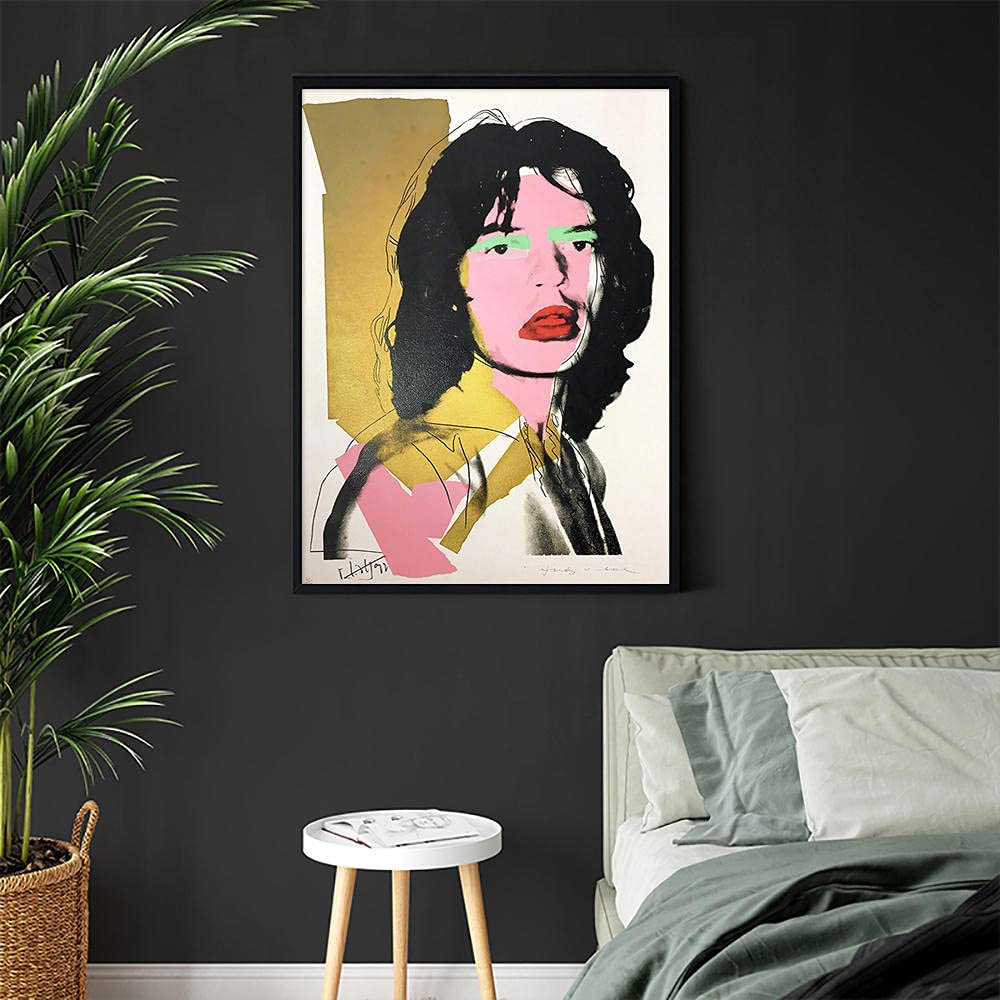 JSWHP Andy Warhol Poster Mick Jagger Portrait Canvas Wall Art