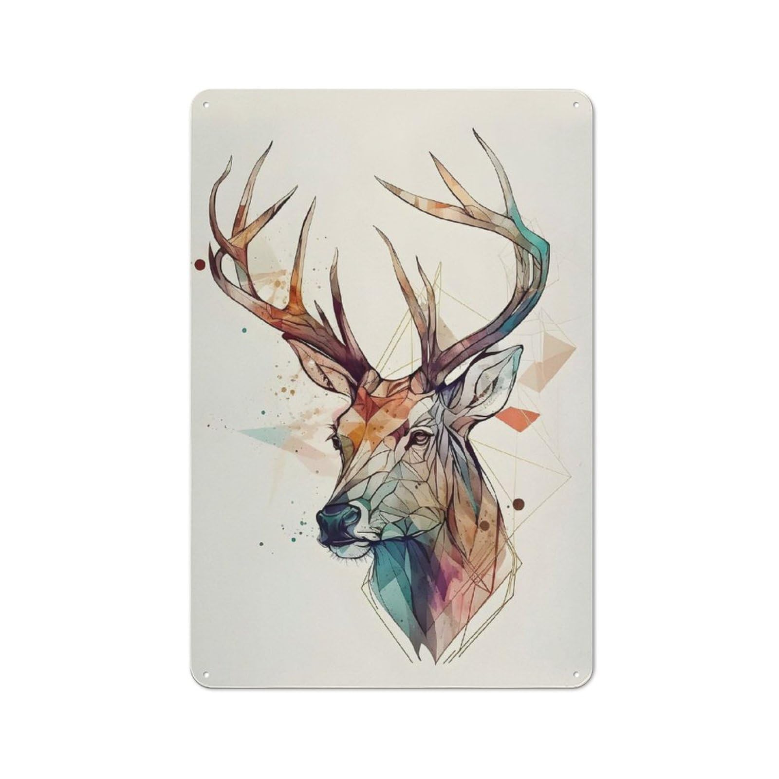 Junmoney Deer Head Retro Metal Plaque 30X20cm For Living Room Or Hallway, For An Autumn Wall Display In Living Room And Hallway