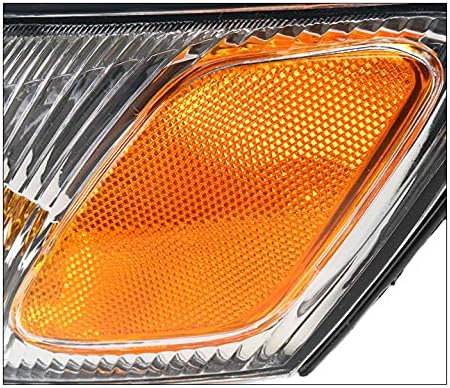 Replacement Headlights Chrome w/Corner Lights + 6.25" Blue LED DRL Compatible with 1997-1999 Toyota Camry