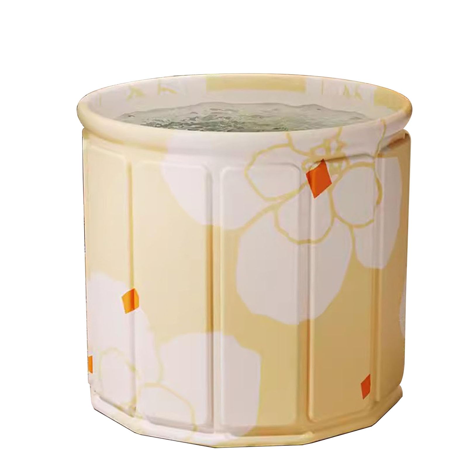 Bañera Plegable Adulto Bañera Portatil para Ducha Bañera de Hidromasaje Independientes Ice Bath Bañera Hielo Baño Caliente y Baño de Hielo para Baño Cabina de Ducha (Amarillo,70cm)