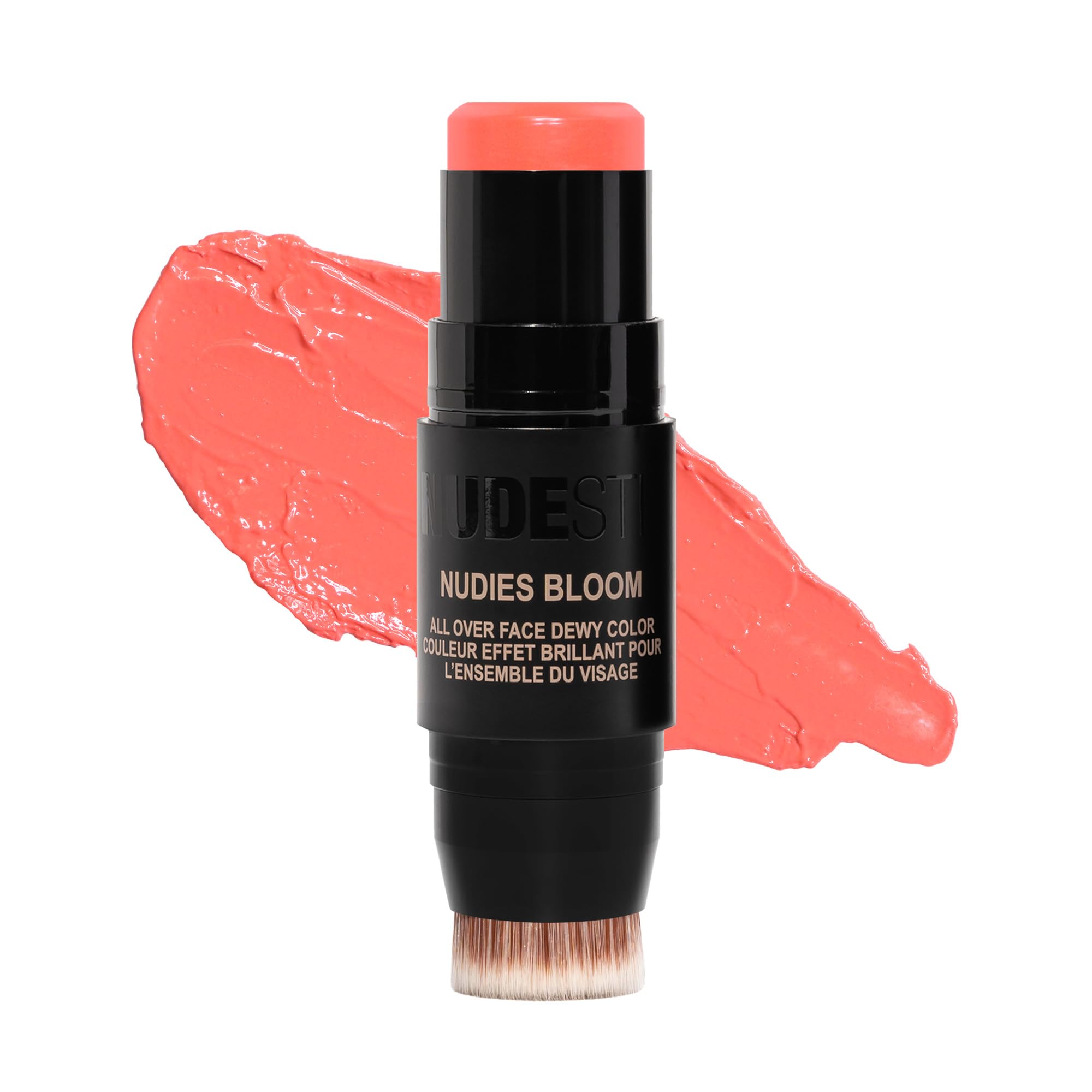 NUDESTIX Nudies Bloom Dewy Blush Stick Tiger Lily Queen 7g – Creme Blush für Wangen, Augen & Lippen – Dewy Glow, Sheer Farbe, Warm Bright Coral