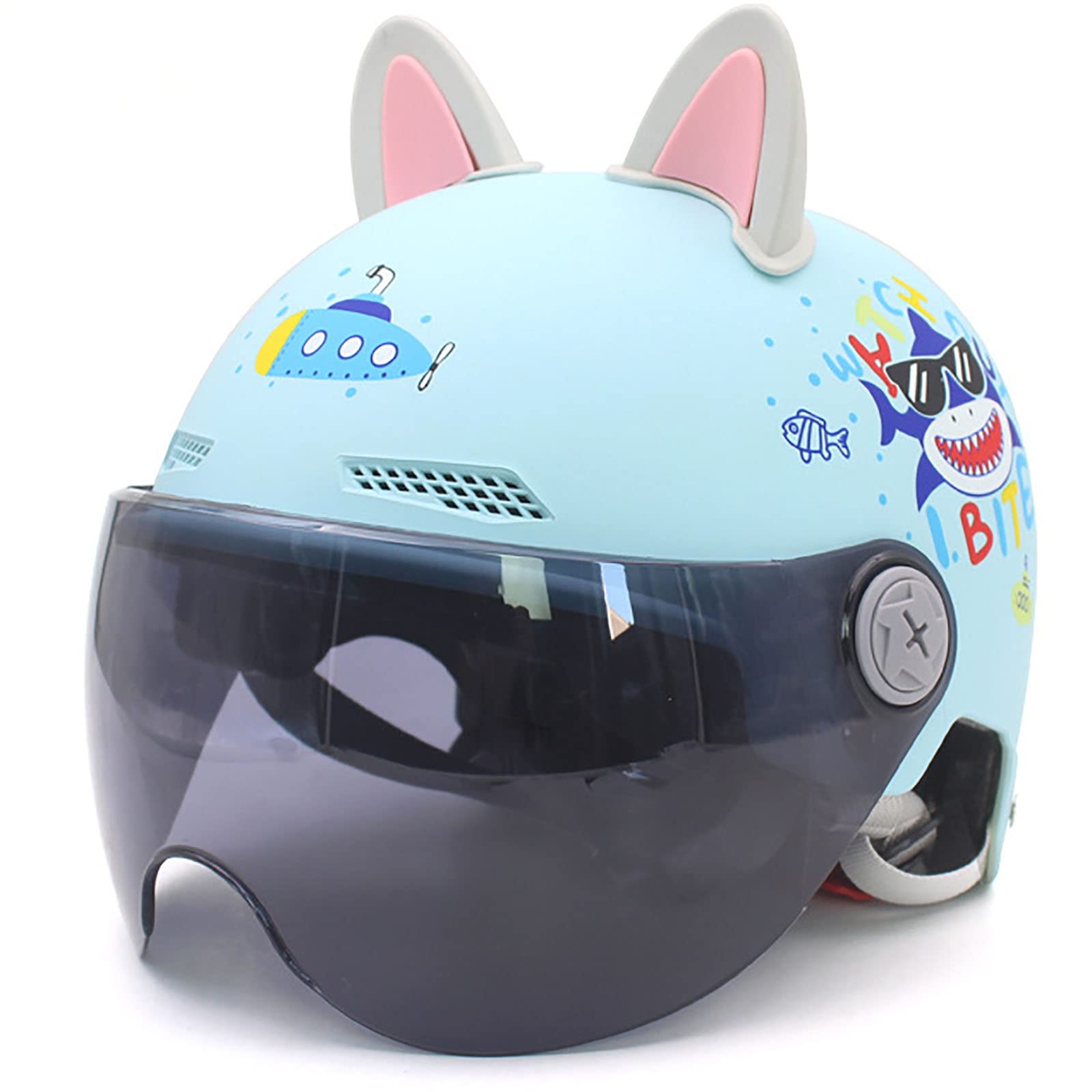 Casque cyclo rétro ATIBOSH avec protège-oreilles amovibles et visière claire