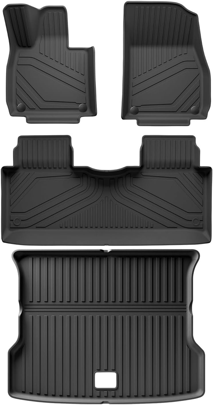 Car Floor Mats Cargo Liner Trunk Pad Mat All Weather Black(RHD 6PCS)