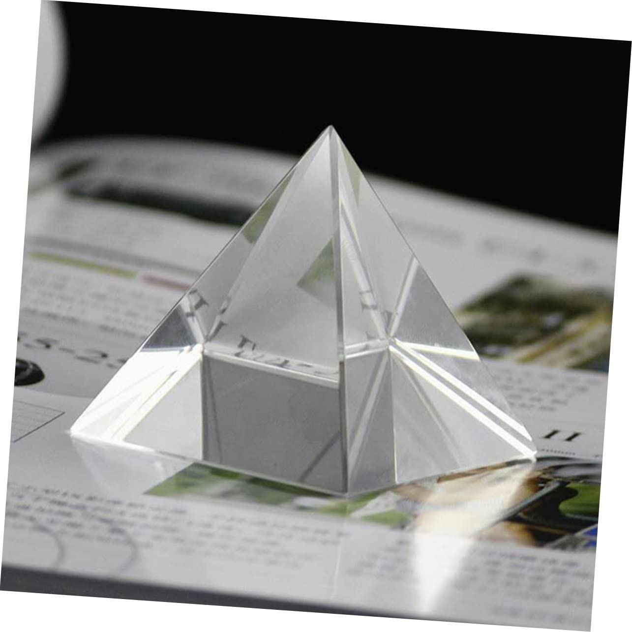 Prisma de Cristal Pirámide de Cuatro Lados de Vidrio Óptico 100 Mm | 1 Pieza, Experimento Óptico E Investigación del Iris, Adorno de Escritorio y Meditación