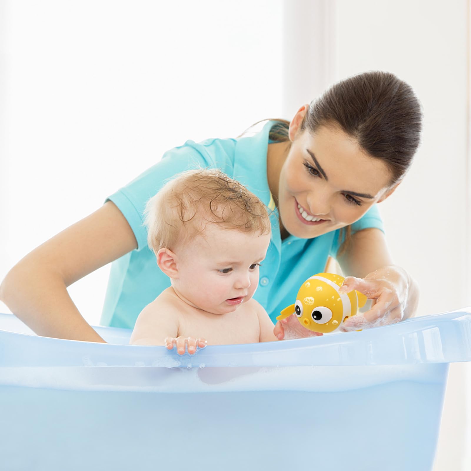 Jouet de Bain Bébé, Jeux de Bain pour Enfant 1 2 3 4 Ans, Poisson Animaux Jouets Flottants, Jeu d'eau Jouet de Baignoire Piscine, Jouets de Douche pour Tout-Petits Garcon Fille - 3 Pièces