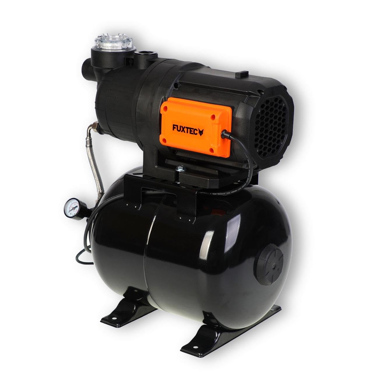Bomba de agua doméstica FUXTEC FX-HWW2200 de 2200W – Alta presión 4,8 bar, altura de elevación 48m – Caudal 3800 l/h – Ideal para agua clara, agua de lluvia y agua clorada