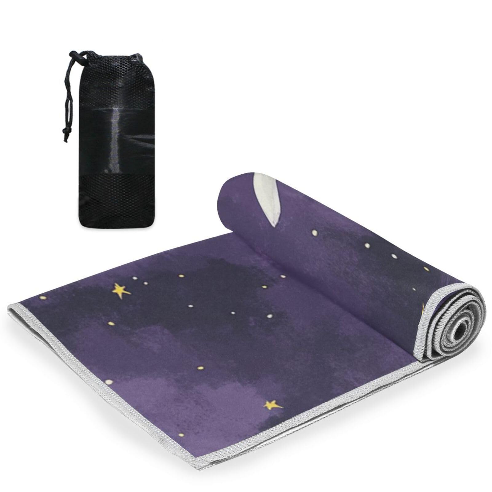 Purple Clouds Rabbits Moon Hand Towels Microfiber Quick Dry Hand Towel Bath washcloth Gym Towels in Bulk Sports Towel 30