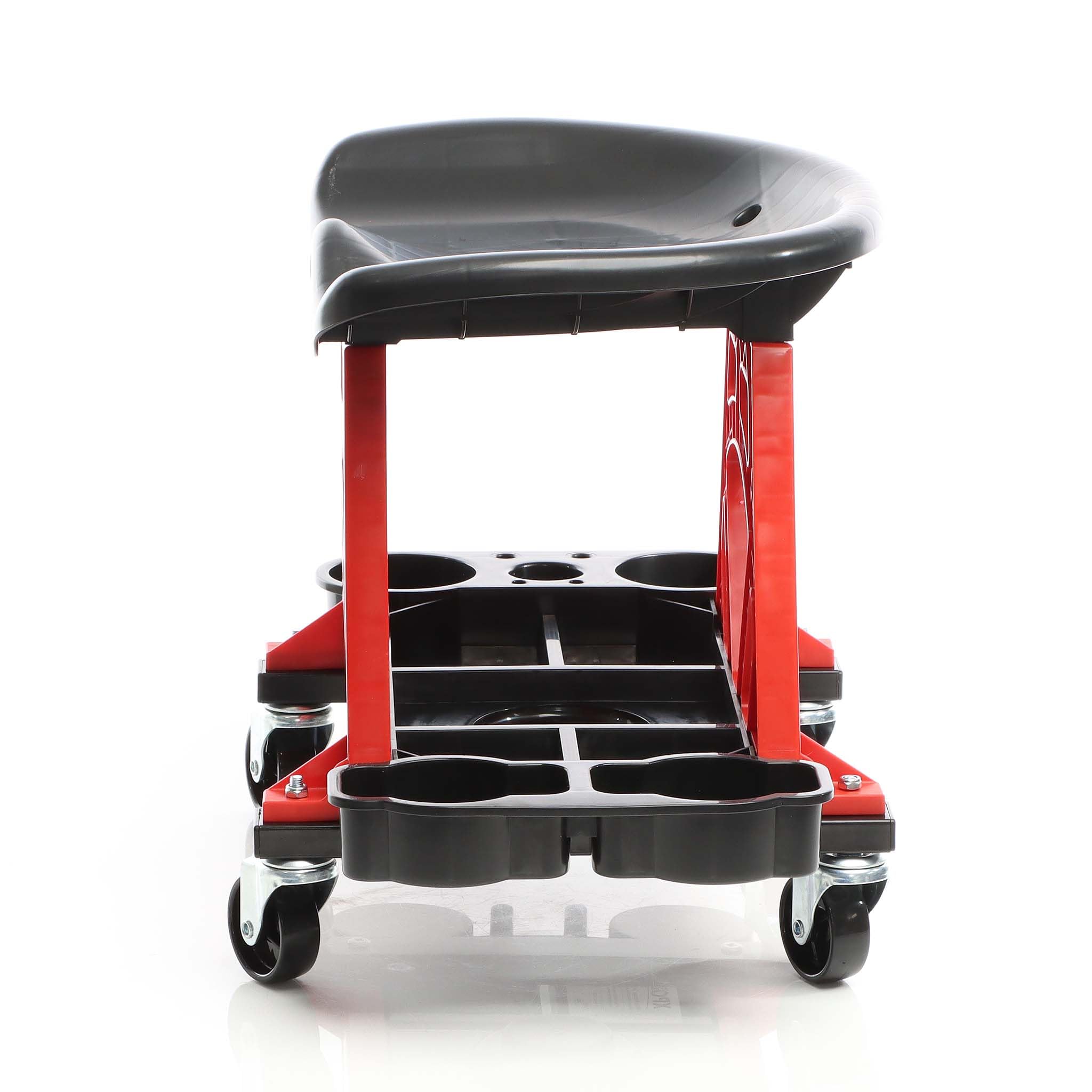 XPOtool Carro de taller con asiento con ruedas hasta 150 kg, asiento de taller giratorio 360°, con bandeja para herramientas