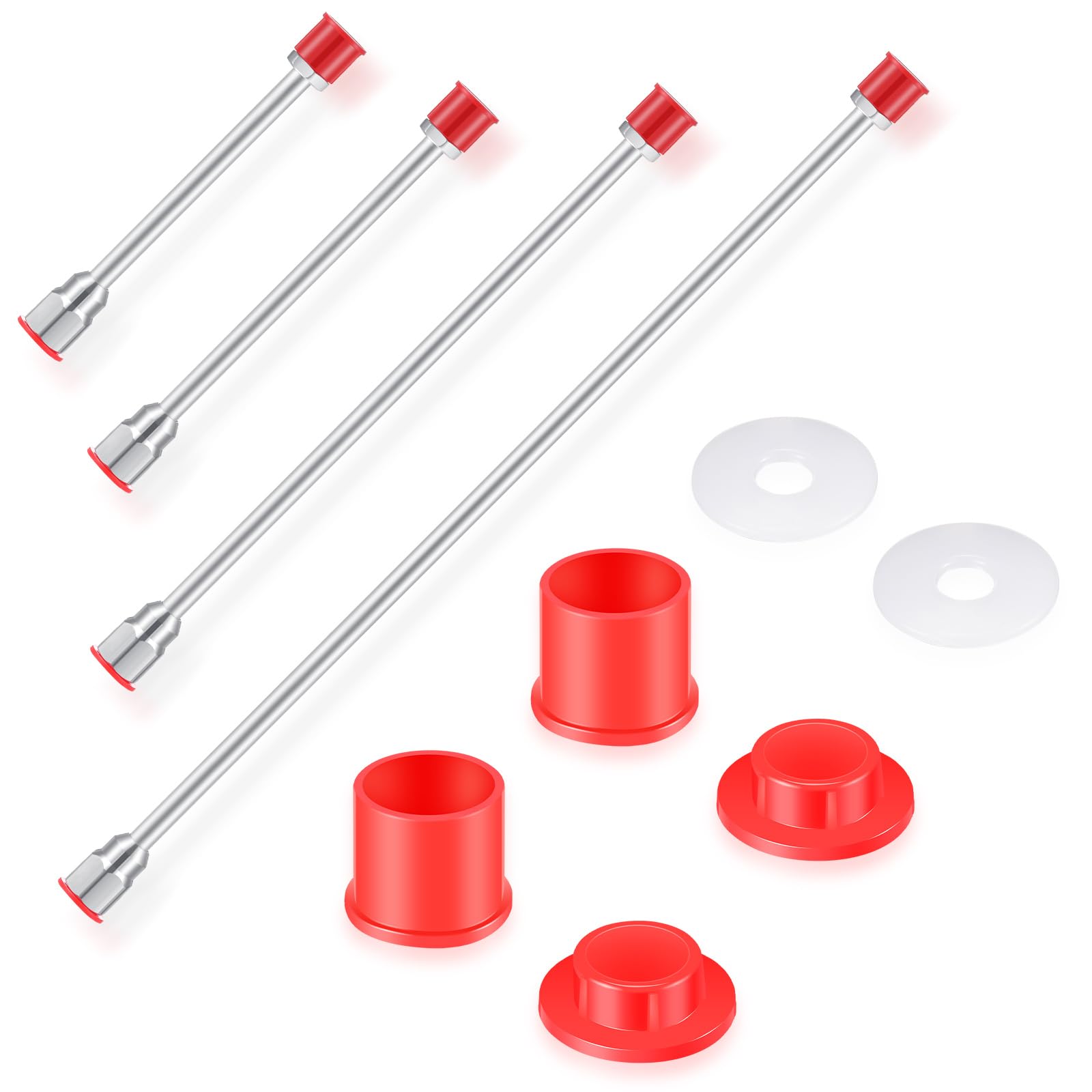 4 pieces airless paint sprayer tip extension pole extension rod for airless painting spray gun with red guard (7.8,12,20,29.95 inches)