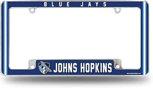 Miniatura 160 de Rico Industries Marco de matrícula estándar de la NCAA de 12 x 6 pulgadas, cromado para automóvil, camión, SUV (G-H-I-J-K escuelas)