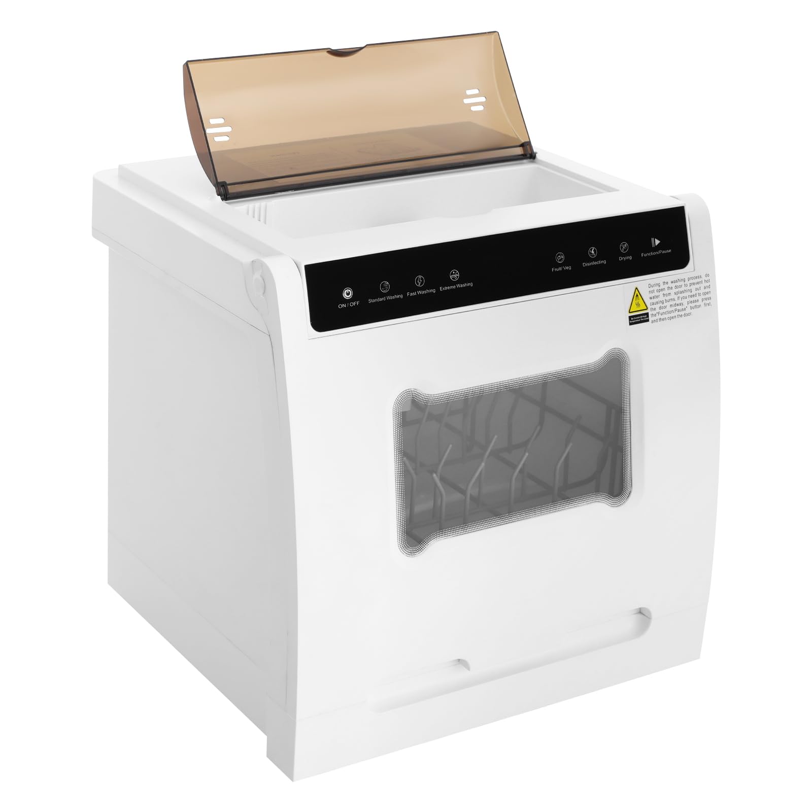 1100 W Mini lavastoviglie da tavolo, lavastoviglie portatile per appartamenti, dormitori e camper, adatto per 4-6 persone, funzione di asciugatura dell'aria, bianco