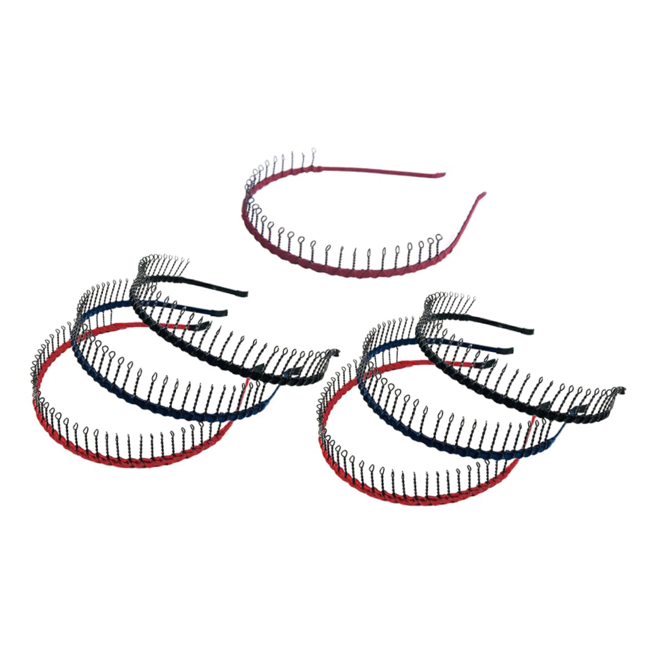 DOITOOL 14pezzi Cerchietto Antiscivolo Metallo Con Denti Lunghi Per Sport Makeup e Pulizia Viso Accessori Colorati Per Resistente e Durevole
