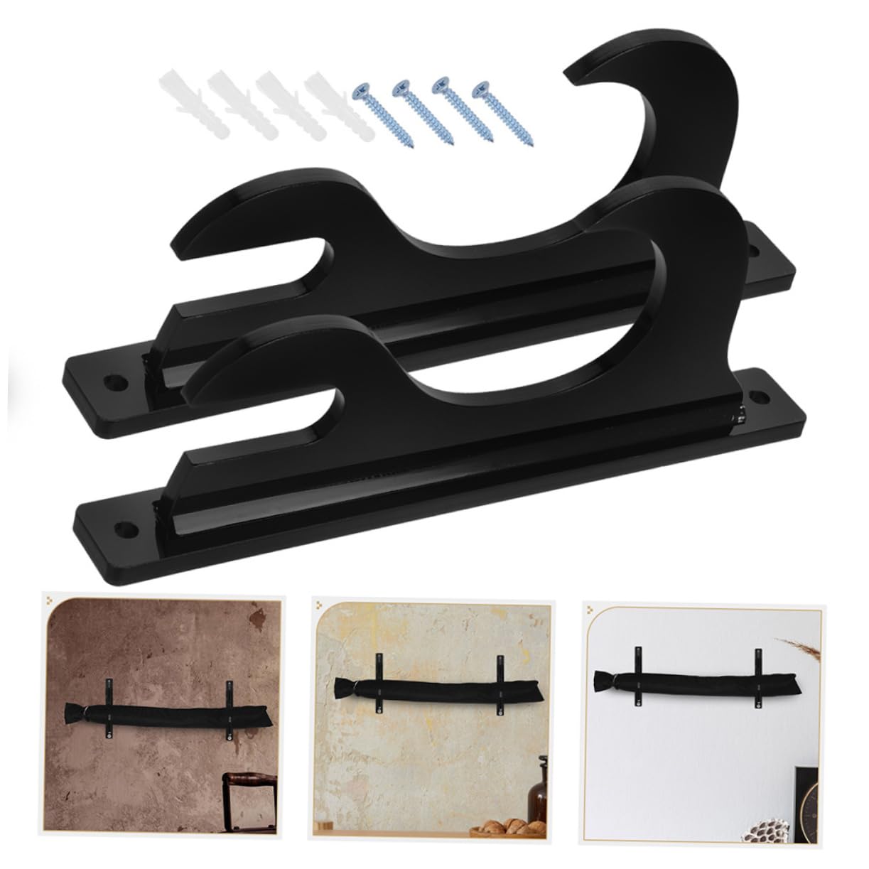 TOYANDONA Soporte de Espada para Pared, 3 Pares, Acrílico Negro