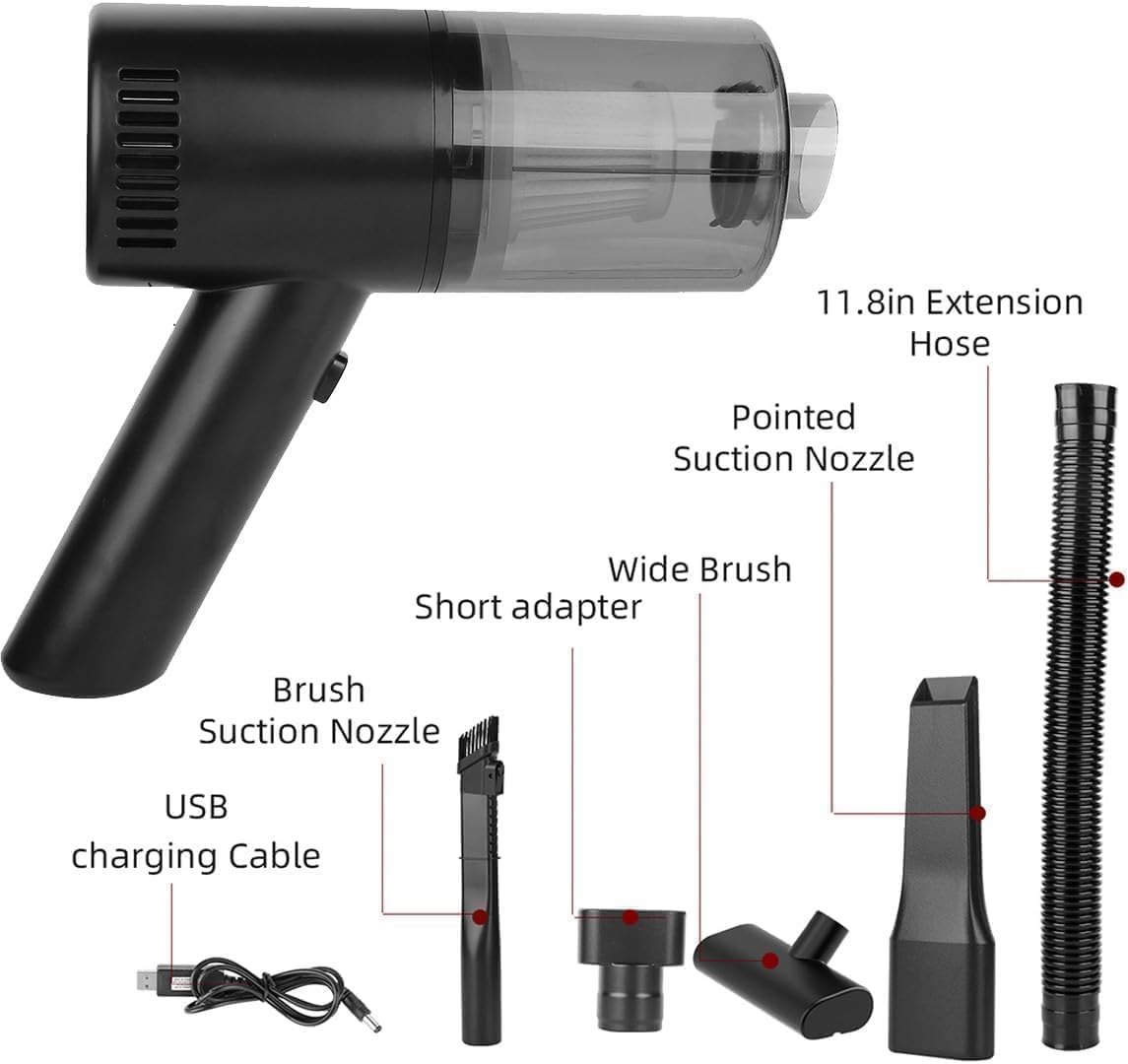 Aspirador de Mano,Aspiradora Coche Potente,20000PA/Sólidos y Líquidos,Aspiradora de Mano sin Cable,Mini Aspiradora de Mano para Hogar,sofá,Oficina