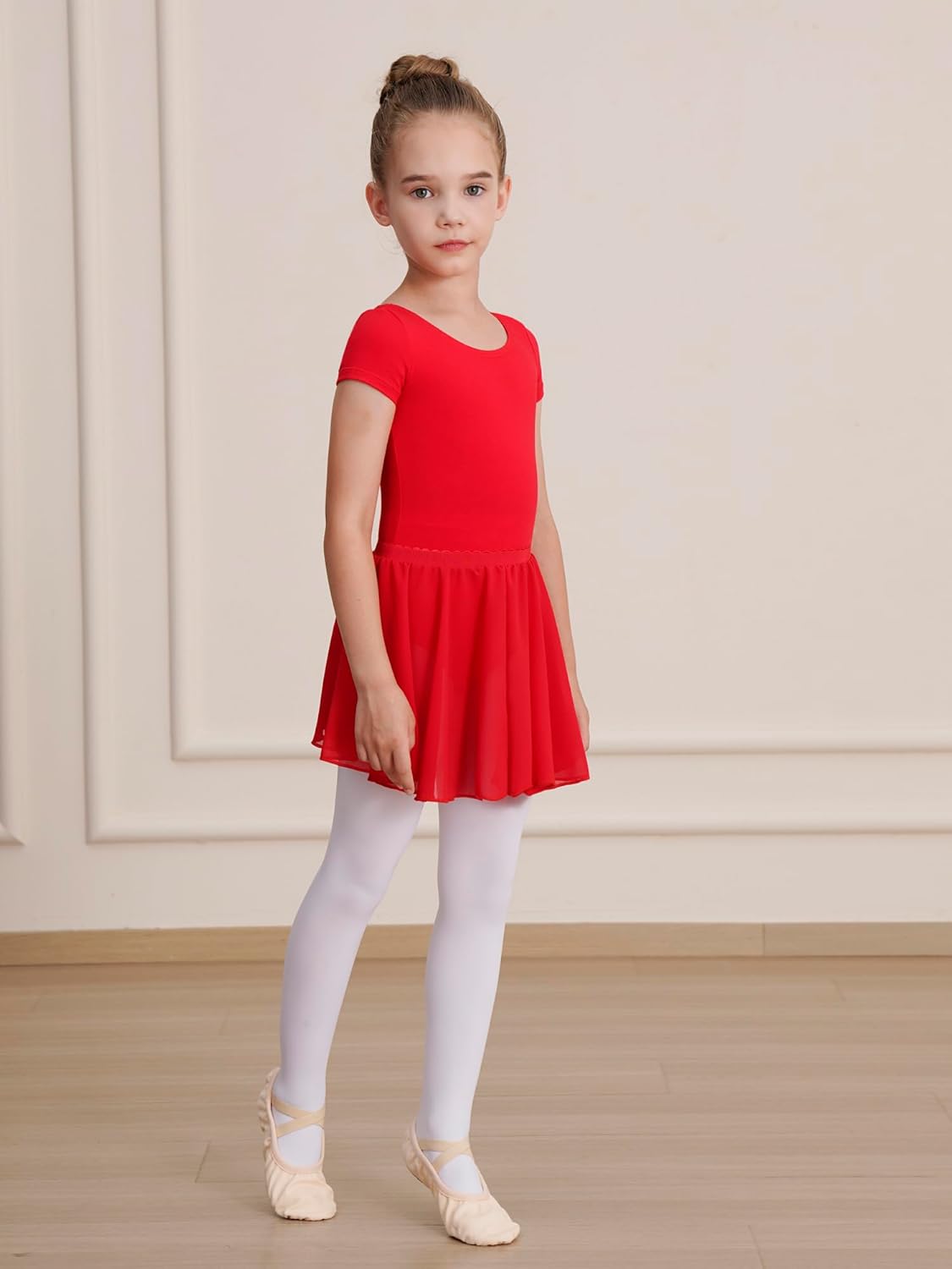 WEGETIT Leotards for Girls Ballet Dress Toddler Dance Leotard with Skirt Kids Gymnastics Outfits Ballet Dance Tutu Dress - Image 3