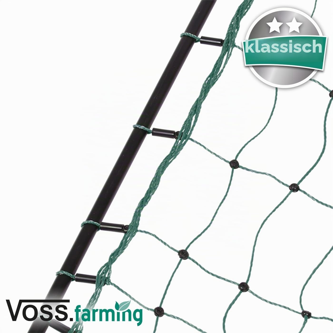 VOSS.farming 25 m Hundezaun, Katzenzaun, Hühnerzaun, Geflügelzaun, Geflügelnetz, 112 cm, 9 Pfähle, 2 Spitzen, grün Classic