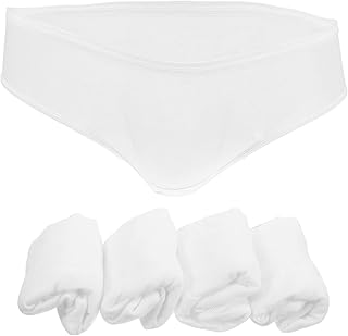 BESPORTBLE 5Pcs Disposable panties comfortable underpants adult briefs maternity brief men underwear men briefs male underpants breathable soft incontinence pants knitted fabric travel white