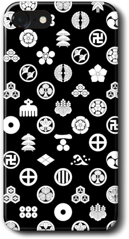 Amazon Iphone12mini 家紋総柄モノクロ スマホカバー 名画 絵画 人気 オリジナル 丈夫 耐衝撃 かわいい レトロ アンドロイド Android 家電 カメラ オンライン通販