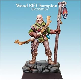 Spellcrow 28mm Game Miniature: Wood Elf Champion v.2
