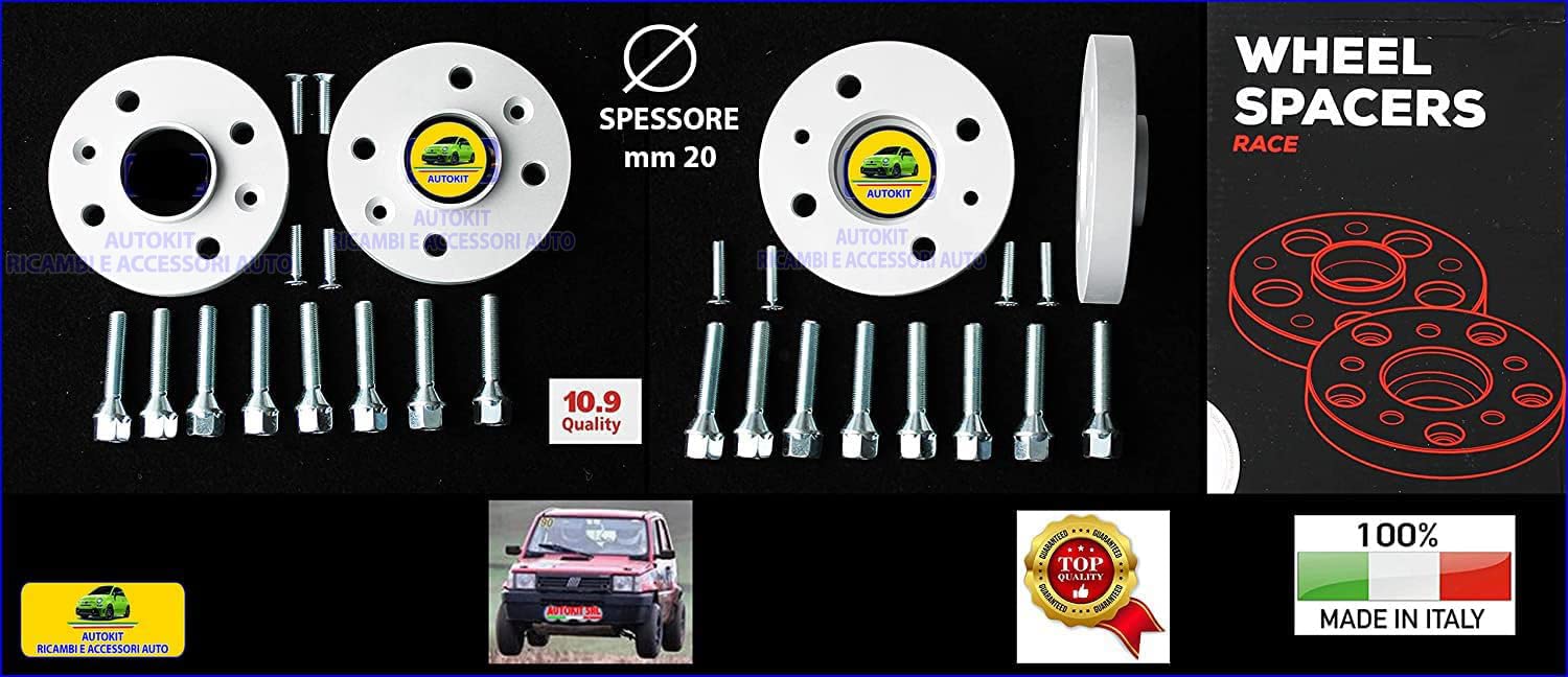 Distanziali Ruote Spessori da mm.20 per Panda modello 141 prodotte dal 1986 al 2003 kit con bulloni SET 4 PEZZI - O-P2010C