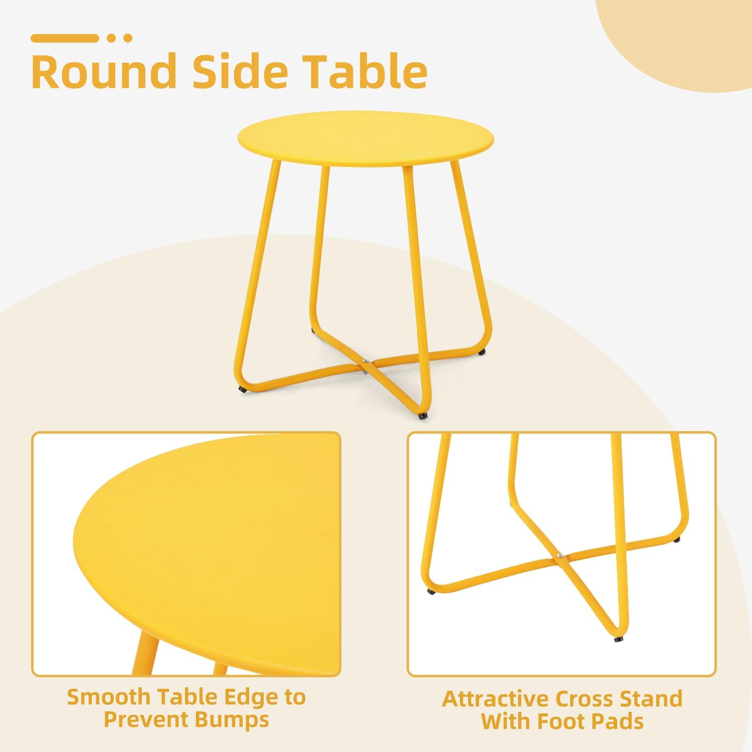 Dimensions of MELLCOM patio chair and table